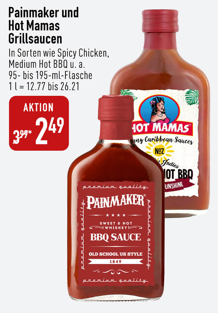 Painmaker und Hot Mamas Grillsaucen